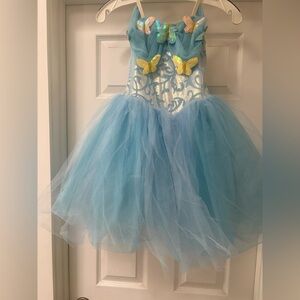 Blue Butterfly Kids Dance Costume